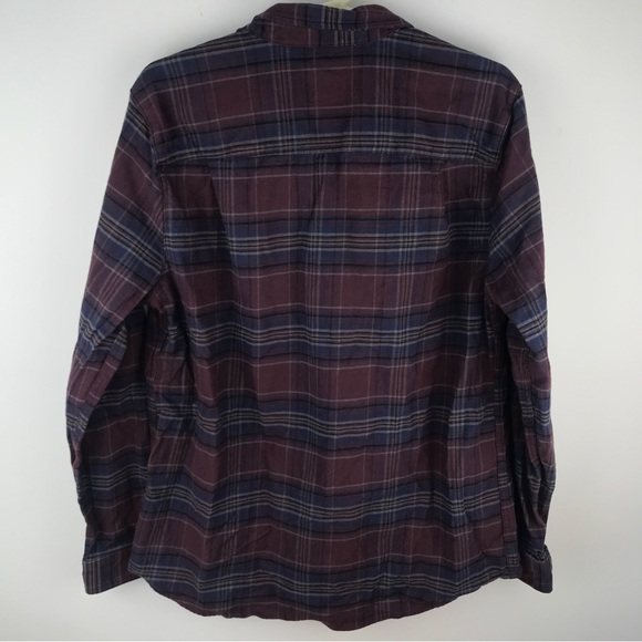 SOLD: american Giant Flannel Button Down Shirt Purple Blue Women’s XL Made in - Picture 2 of 13